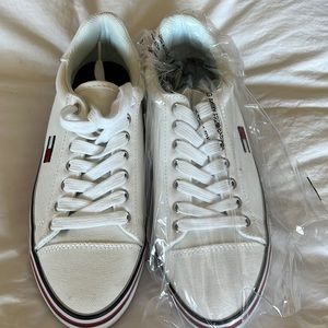 Tommy Hilfiger White Canvas Sneakers